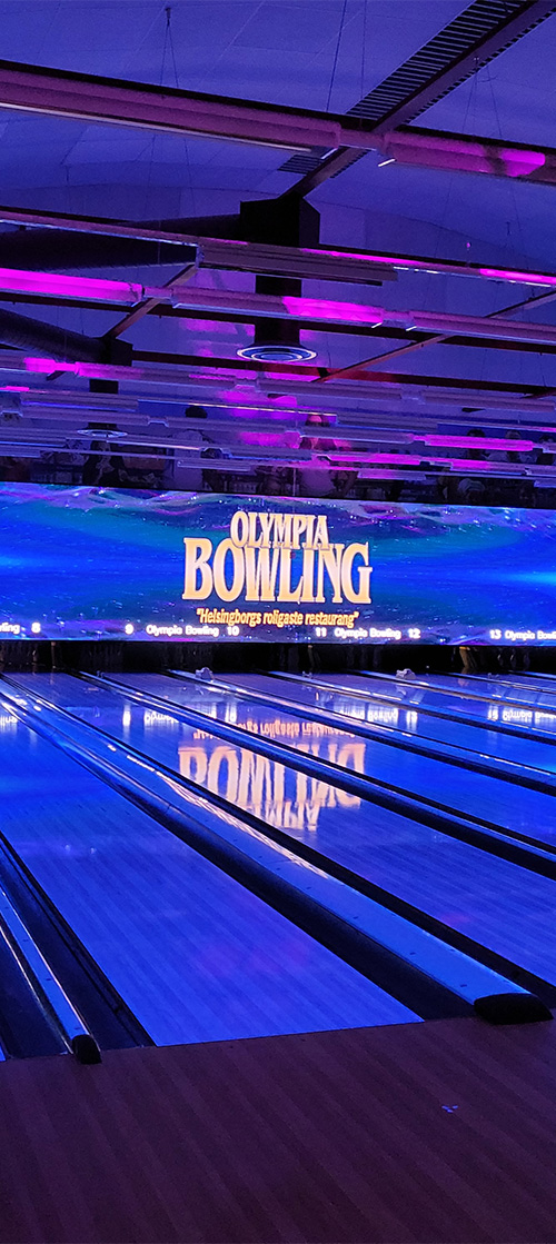 diffusion d'animation personnalisée sur la piste de bowling