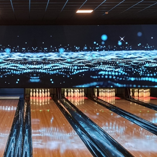 les écrans d'animations pour les pistes de bowling